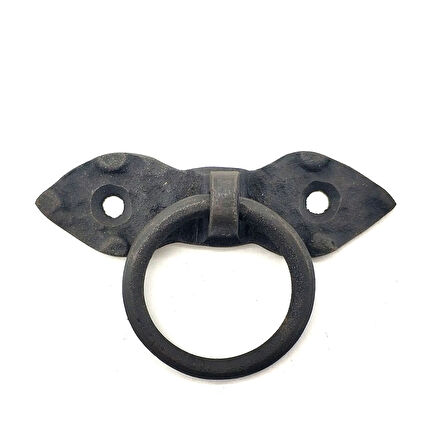 Antika Tarz Dekoratif Pirinç Yaprak Mobilya Kulbu, Kapı Kilit Halkası - 80 Mm, Oksit