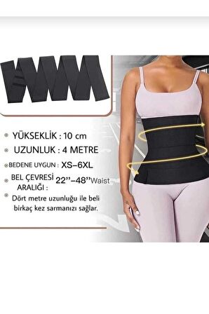 Inceltici Sıkılaştırıcı Bele Dolamalı Kum Saati Görüntüsü Veren Sarma Bel Bandajı Korse