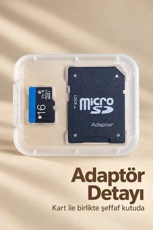 MicroSD Hafıza Kartı 16 GB Adaptörlü Set