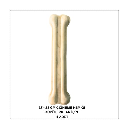 Büyük Irklar İçin Yenilebilir 27-28 Cm Jumbo Beyaz Press Çiğneme Kemiği 1 Adet 