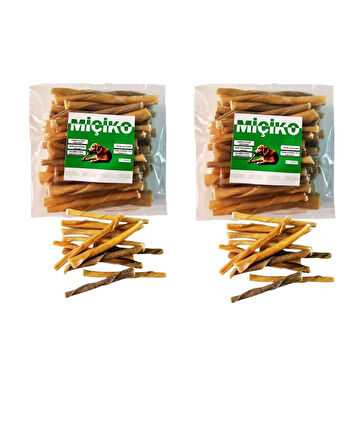 2 x 50Li Naturel Burgu Ödül Çubuğu ve Çiğneme Kemiği 8-10Cm