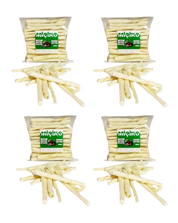 4 x 50Li Sütlü Burgu Ödül Çubuğu ve Çiğneme Kemiği 8-10Cm