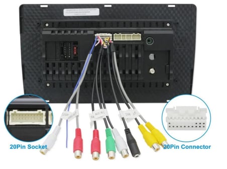 Mikrofon Girişli Android Multimedya Double Teypler İle Uyumlu 20 Pin Amfi Rca Kablo Demeti