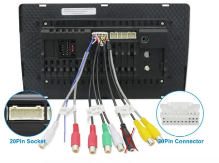 Mikrofon Girişsiz Android Multimedya Double Teypler İle Uyumlu 20 Pin Amfi Rca Kablo Demeti
