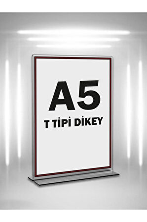 T Tipi A5 Pleksi Föylük Broşürlük-dikey A5 Föylük-5 Li Paket