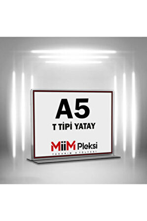 T Tipi A5 Pleksi Föylük Broşürlük-dikey A5 Föylük-50 Li Paket
