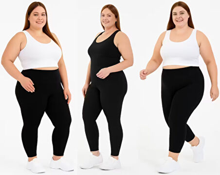 Kadın Büyük Beden MI Emay 7700 Likralı Uzun Battal Tayt