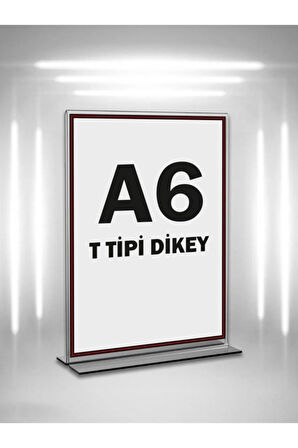 T Tipi A6 Pleksi Föylük Broşürlük-dikey A6 Föylük-5 Li Paket