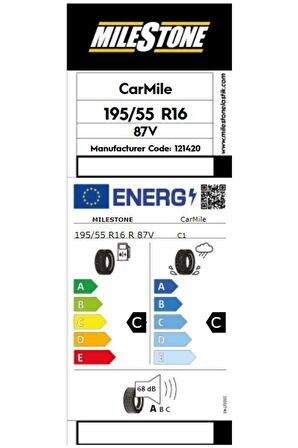 Milestone 195/55 R16 87v Carmile Yaz Lastiği (Üretim Yılı:2023)