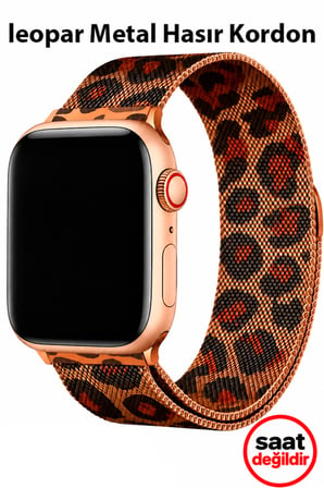 Apple Watch 12-11-10 42mm 6 7 8 9 10 Se Uyumlu 38-40-41mm Paslanmaz Metal Hasır Mıknatıslı Kayış Kordon