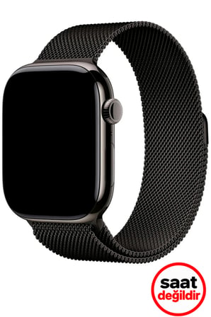 Apple Watch 12-11-10 42mm 6 7 8 9 10 Se Uyumlu 38-40-41mm Paslanmaz Metal Hasır Mıknatıslı Kayış Kordon
