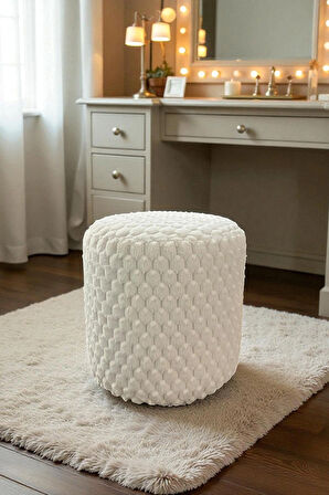 Silindir Puf - Mılano Yumuşak Rabbit Kumaş (Tavşan Tüyü) Modern Konforlu Dekoratif Puf&bench