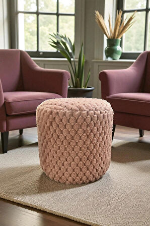 Silindir Puf - Mılano Yumuşak Rabbit Kumaş (Tavşan Tüyü) Modern Konforlu Dekoratif Puf&bench