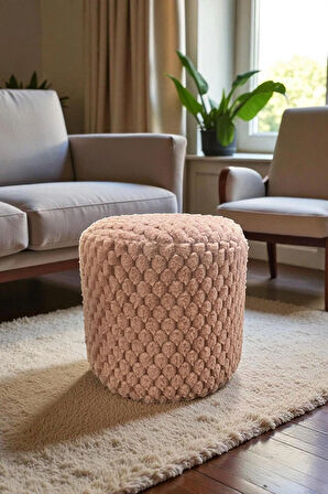 Silindir Puf - Mılano Yumuşak Rabbit Kumaş (Tavşan Tüyü) Modern Konforlu Dekoratif Puf&bench