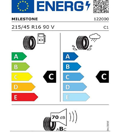 Milestone 215/45 R16 TL 90V REINF. CARMILE SPORT Yaz Lastiği (Üretim Tarihi:2025)