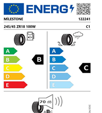 Milestone 245/45 ZR18 100W REINF. CARMILE SPORT Yaz Lastiği (Üretim Tarihi:2025)