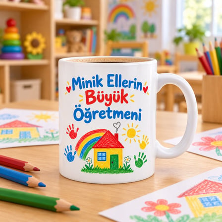 Minik Ellerin Büyük Öğretmeni Tasarımlı Porselen Kupa - MODEL 373
