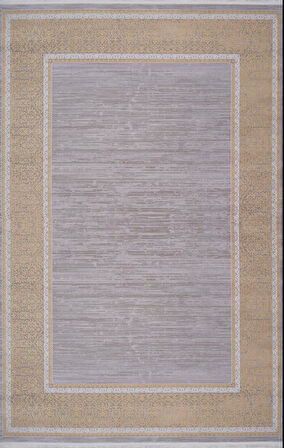 Artemis Halı Mina 03026A Gri Gold Çerçeve Desen Halı