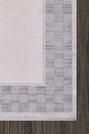 Artemis Halı Mina 09106D Gri Çerçeve Desen Bambu Halı