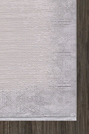 Artemis Halı Mina 09107B Gri Krem Eskitme Desen Bambu Halı