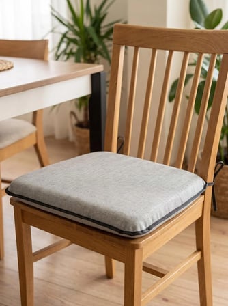 BAHÇE BALKON MUTFAK KREŞ SANDALYE MİNDERİ FERMUARLI 40X40 6 ADET DÜZ AÇIK YEŞİL  5 CM GRİ SÜNGER