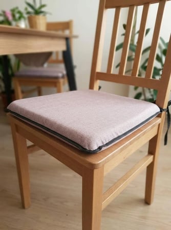 BAHÇE BALKON MUTFAK KREŞ SANDALYE MİNDERİ FERMUARLI 40X40 6 ADET DÜZ LİLA  5 CM GRİ SÜNGER