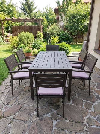 BAHÇE BALKON MUTFAK KREŞ SANDALYE MİNDERİ FERMUARLI 40X40 6 ADET DÜZ LİLA  5 CM GRİ SÜNGER