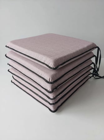 BAHÇE BALKON MUTFAK KREŞ SANDALYE MİNDERİ FERMUARLI 40X40 6 ADET DÜZ LİLA  5 CM GRİ SÜNGER