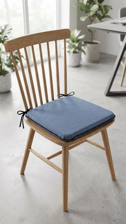 BAHÇE BALKON MUTFAK KREŞ SANDALYE MİNDERİ FERMUARLI 40X40 6 ADET DÜZ MAVİ 5 CM GRİ SÜNGER
