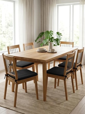 BAHÇE BALKON MUTFAK KREŞ SANDALYE MİNDERİ FERMUARLI 40X40 6 ADET SİYAH 5 CM GRİ SÜNGER