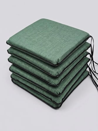 BAHÇE BALKON MUTFAK KREŞ SANDALYE MİNDERİ FERMUARLI 40X40 6 ADET DÜZ YEŞİL 5 CM GRİ SÜNGER