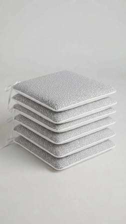 BAHÇE BALKON MUTFAK KREŞ SANDALYE MİNDERİ FERMUARLI 40X40 6 ADET GRİ ÇİÇEKLİ 5 CM GRİ SÜNGER