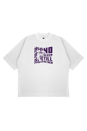 Unisex Oversize MINECRAFT NO SLEEP UNTIL Baskılı Boxy Fit Kalın Kumaşlı (240gsm) T-shirt