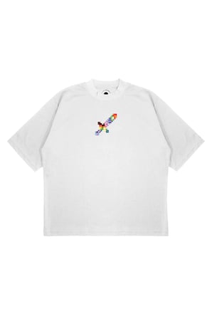 Unisex Oversize MINECRAFT SWORD Baskılı Boxy Fit Kalın Kumaşlı (240gsm) T-shirt