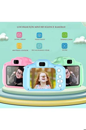 Mini 1080p Hd Kamera Çocuklar Için Dijital Fotoğraf Makinesi 2.0 Inç Ekran 720-1080p Pembe Renk