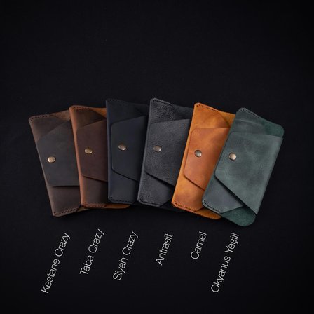 minimal X Deri Gözlük Kılıfı - Gerçek Deri ve El Yapımı - Minimalist Tasarım - Okyanus Yeşili