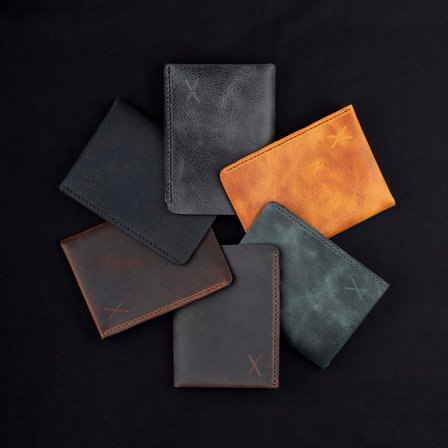 minimal X Pasaport Kılıfı - Gerçek Deri ve El Yapımı - Minimalist Tasarım - Siyah