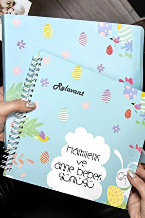 Hamilelik Ve Anne Bebek Günlüğü & Hamile Anı Defteri & Bebek Anı Defteri 20x23 Sticker Hediyeli