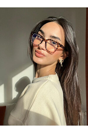 Miracle Köşeli Oval Unisex Mavi ışık korumalı 50 ekartman Optik cam takılabilen Gözlük