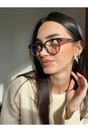 Miracle Köşeli Oval Unisex Mavi ışık korumalı 50 ekartman Optik cam takılabilen Gözlük