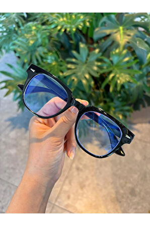 Miracle Köşeli Oval Unisex Mavi ışık korumalı 50 ekartman Optik cam takılabilen Gözlük