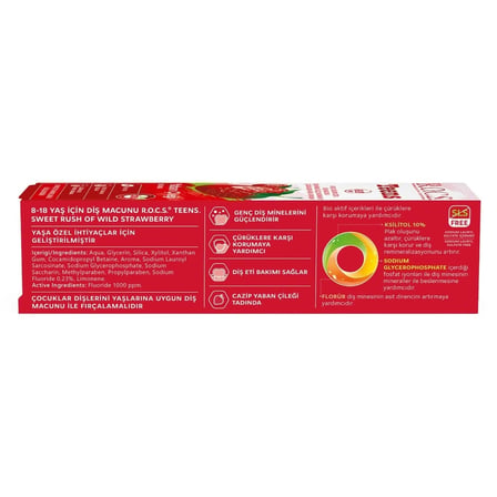 .Teen Yaban Çileği Diş Macunu 8-18 Yaş 60 ml