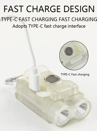 F.B.I V15 EDC  1200LM lık Işık Tip-C Şarj Edilebilir Taşınabilir Mini Torcıknatıs Klips Ile Kamp Cep Fener