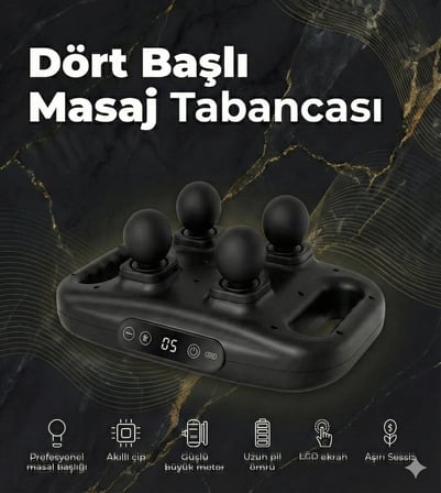 4 Başlıklı Masaj sı - Ergonomik Derin Doku Sırt ve Boyun Masaj Aleti Ağrı ve Sızı