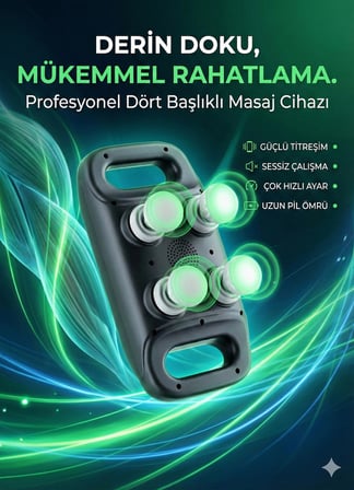4 Başlıklı Masaj sı - Ergonomik Derin Doku Sırt ve Boyun Masaj Aleti Ağrı ve Sızı