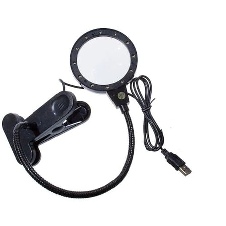 12 Led Clipsli Işıklı Büyüteç Işıklı Masa Lambası Çalışma Lambası