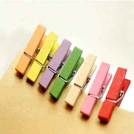 Renkli Mini Ahşap Mandal (100 Adet)