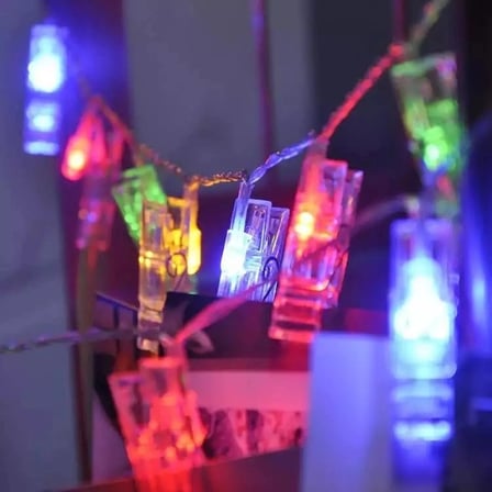 Renkli Işıklı Mandallı Fotoğraf Albümü 10 lu - RGB
