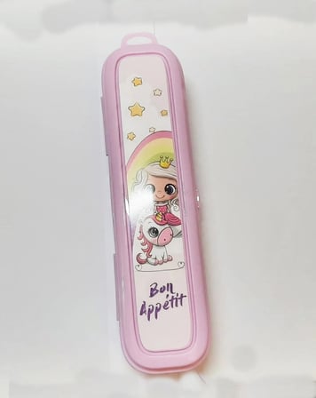 Pembe Multi Renkli Kapaklı mlik Kutusu -Çanta İçi Saklama - Diş Fırçası - Makyaj Fırçası Kutu