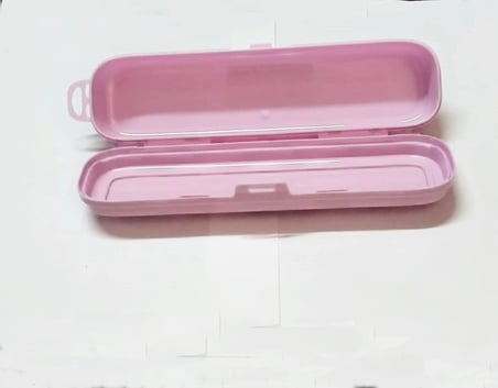 Pembe Multi Renkli Kapaklı mlik Kutusu -Çanta İçi Saklama - Diş Fırçası - Makyaj Fırçası Kutu